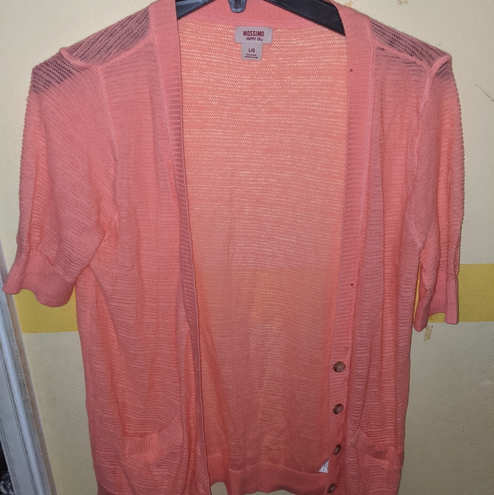 Coral short sleeve cardigan